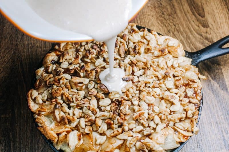 Southern Skillet Apple Pie Bread Pudding Recipe | Faithful Farmwife