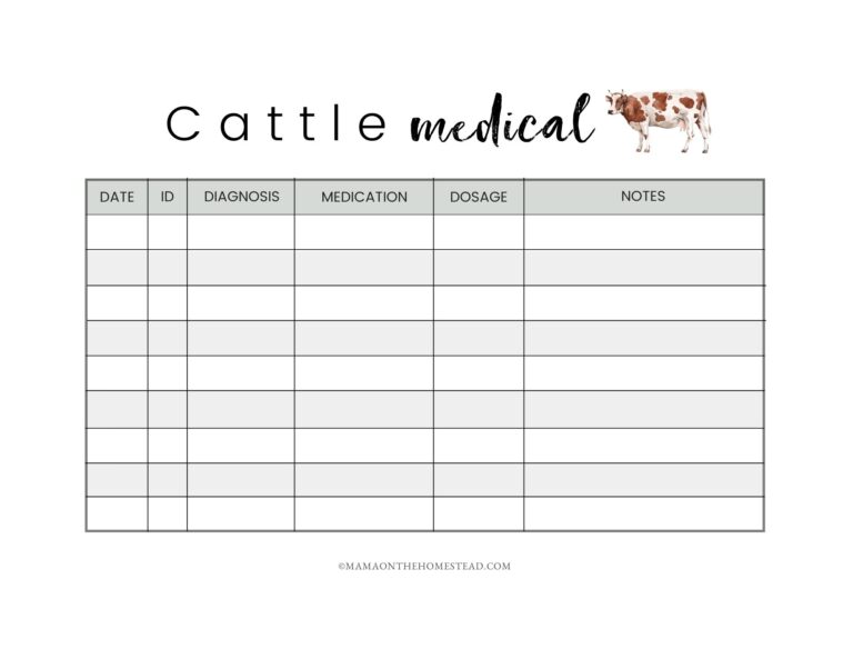 The Homestead Cattle Record Book PDF Mama on the Homestead