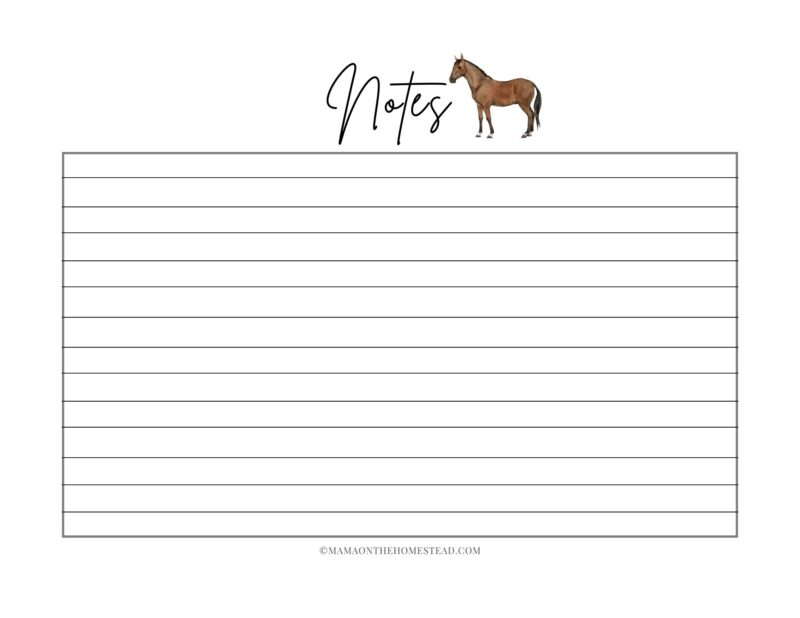 The Homestead Horse Record Book PDF Mama on the Homestead
