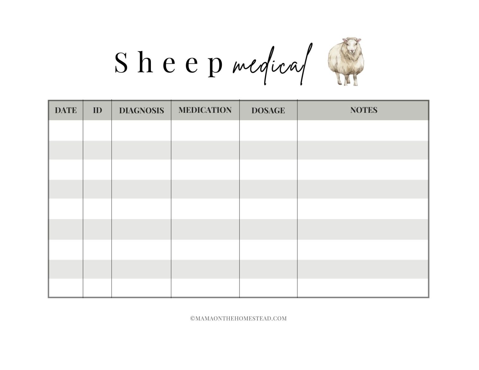 The Homestead Sheep Record Book PDF Mama on the Homestead