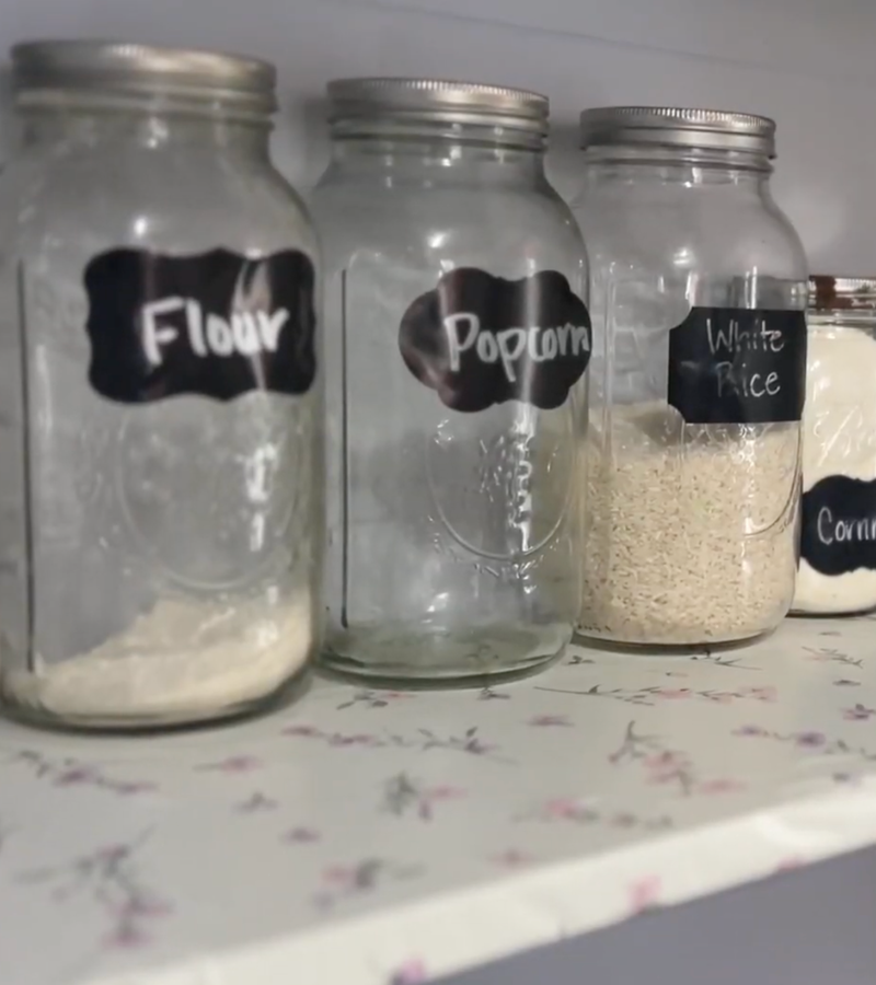 empty jars in pantry